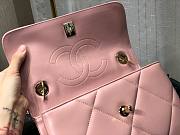 Chanel lampskin handle flap bag pink 25cm - 2