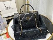 Chanel lampskin handle flap bag black 25cm - 1