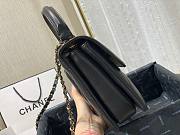 Chanel lampskin handle flap bag black 25cm - 6