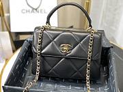 Chanel lampskin handle flap bag black 25cm - 5