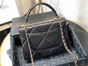 Chanel lampskin handle flap bag black 25cm - 2