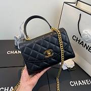 Chanel Lambskin Top Handle Black Flap Bag  - 4