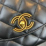 Chanel Lambskin Top Handle Black Flap Bag  - 2