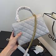 Chanel Lambskin Top Handle Gray Flap Bag  - 3