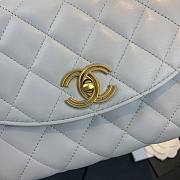 Chanel Lambskin Top Handle Gray Flap Bag  - 2