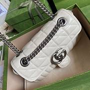 GG Marmont matelasse in white leather small bag  - 6