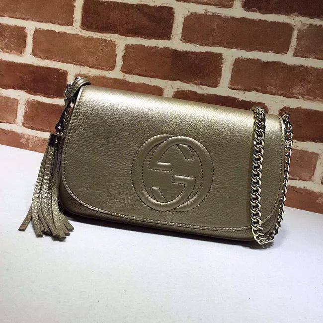 Gucci Interlocking GG Gold Leather - 1