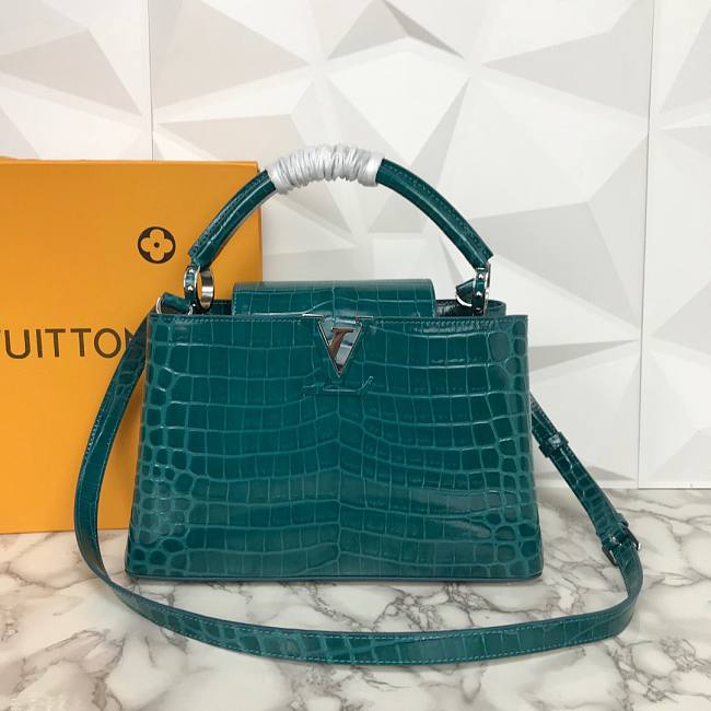 Louis Vuitton Blue Crocodile Capucines PM - 1