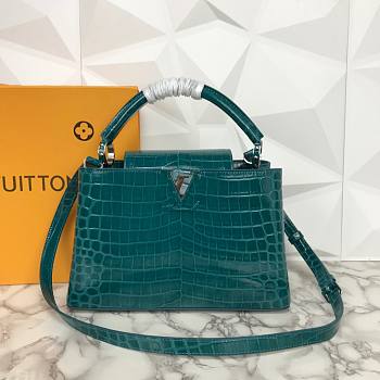 Louis Vuitton Blue Crocodile Capucines PM