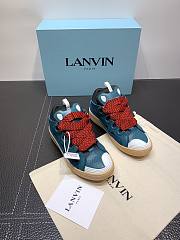 LANVIN Curb zigzag-laces blue sneakers - 5