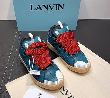 LANVIN Curb zigzag-laces blue sneakers