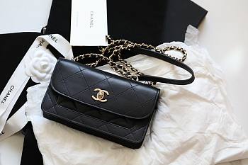 Chanel Fu vintage black flap bag