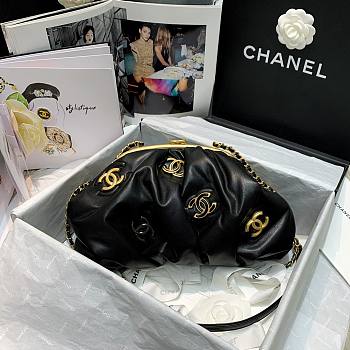 Chanel Lampskin Clutch Black AS2137 