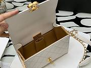 Chanel Lambskin & Gold Metal Mini Flap Bag in White  - 6