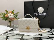 Chanel Lambskin & Gold Metal Mini Flap Bag in White  - 3