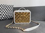 Chanel Lambskin & Gold Metal Clutch White AP2393 - 6