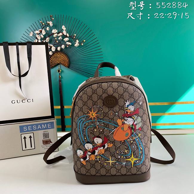 Gucci GG Supreme Donald Duck Backpack  - 1