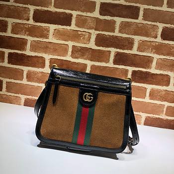 Gucci Ophidia Suede Saddle Bag 523658