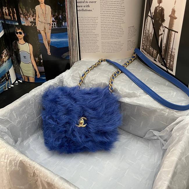 Chanel Shearling Lambskin Blue - 1