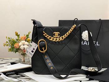 Chanel Calfskin Hobo Bag Black