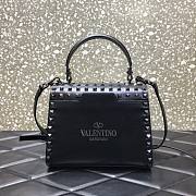 Valentino Garavani Rockstud Alcove all black tote bag - 3