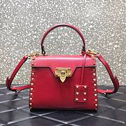 Valentino Garavani Rockstud Alcove red leather tote bag - 1