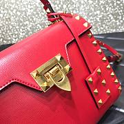 Valentino Garavani Rockstud Alcove red leather tote bag - 6