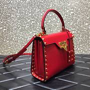 Valentino Garavani Rockstud Alcove red leather tote bag - 5