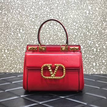 Valentino Garavani Small Rockstud Alcove Red Leather Bag
