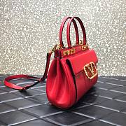 Valentino Garavani Small Rockstud Alcove Red Leather Bag - 3