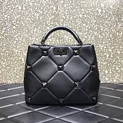 VALENTINO GARAVANI Black Roman Stud Handle Bag - 1