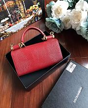 D&G calfskin crystal DG logo patch red handbag - 3