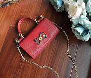 D&G calfskin crystal DG logo patch red handbag - 1