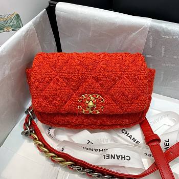 Chanel flap bag red crossbody 