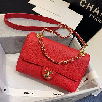 Chanel shoulder flap bag AS1459 in red