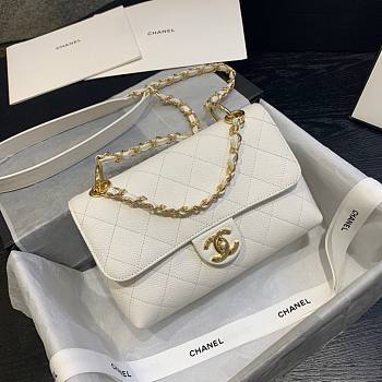 Chanel shoulder flap bag AS1459 in white