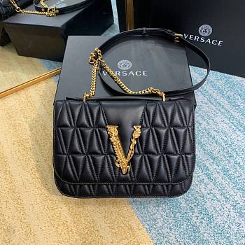 Versace Virtus Quilted Napa Evening Bag - Black