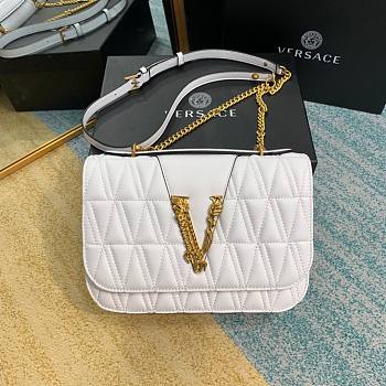 Versace Virtus Quilted Napa Evening Bag - White
