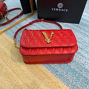 Versace Virtus Quilted Napa Evening Bag - Red - 5