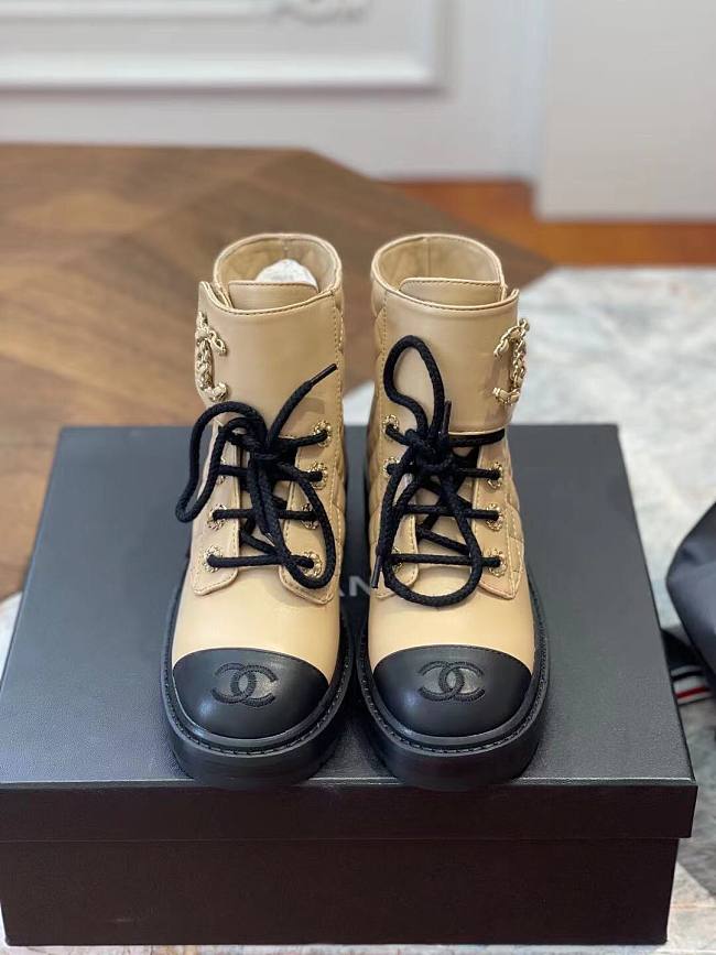 Chanel beige CC boots  - 1