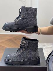 Chanel gray CC boots - 5