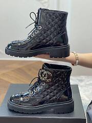 Chanel black patent CC boots - 5