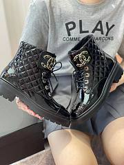 Chanel black patent CC boots - 4