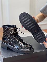 Chanel black patent CC boots - 2