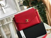 Chanel red gold hardware flap bag  - 5