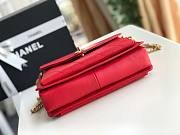 Chanel red gold hardware flap bag  - 3