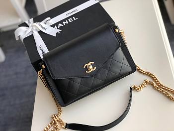 Chanel black gold hardware flap bag