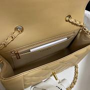 Chanel flap calfskin bag beige As1488 - 4