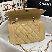 Chanel flap calfskin bag beige As1488 - 5