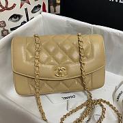 Chanel flap calfskin bag beige As1488 - 3